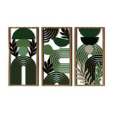 Maxbell 3Pcs Geometric Wood Wall Art Decor Boho Hanging for Indoor Bedroom Apartment
