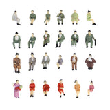 Maxbell 24 Seated+24 Standing Painted People Figures Model Trains Passanger 1:87 HO