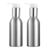 Maxbell Maxbell 2x Empty Makeup Shampoo Pump Bottles Aluminum Cream Lotion Containers 120ml