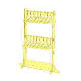 Maxbell Acrylic Earring Holder Stand Decor 16 Mini Hangers Jewelry Display Organizer Yellow