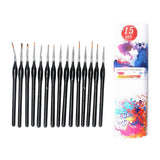 Maxbell 15x Nail Dotting Pen Nail Art Liner Brushes for Long Lines DIY Manicure Home Black
