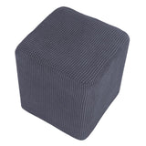 Foot Stool Slipcover Stretch Ottoman Rectangle Footstool Cover Gray