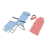 Maxbell 1/6 Doll Deck Chair BJD Doll Beach Chair for DIY Scenery Layout Fairy Garden blue