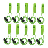 Maxbell 10 Pieces Emergency Whistle Safe Whistle for Kayak Mountain Climbing Camping Green
