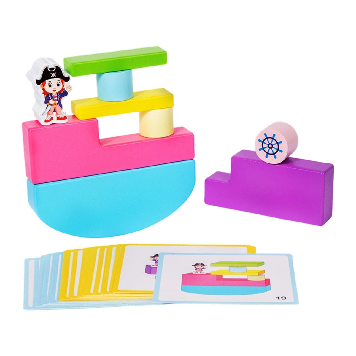 Maxbell Building Blocks Developmental Toys DIY Visual Perception Wood Balance Blocks