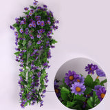 Maxbell Artificial Silk Daisy Wisteria Hanging Flower Vine Wedding Decor Blue
