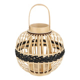 Maxbell Bamboo Lantern with Handle Romantic Hanging Lantern for Table Home Farmhouse Style C