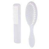 Maxbell Maxbell 2pcs White Newborn Baby Kids Head Hair Care Set Grooming Soft Hair Brush Kit