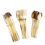 Maxbell 36pcs Large Disposable PP Cutlery Set Forks Knives Spoons Golden