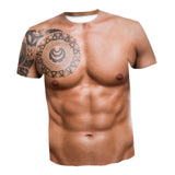 3D Print Patterned Men's Muscle T Shirt Round Neck Short Sleeve Halloween Style 1