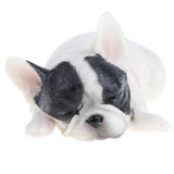 2 x Animal Model Figure Figurine Decor Sleeping French   Brown & White