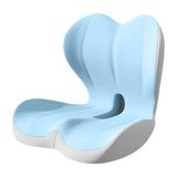 Maxbell Sitting Ergonomic Cushion Breathable Back Rest Memory Foam Seat Back Cushion Blue Gray