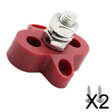 Maxbell 2xBoat DC48V Heavy Duty Single Terminal Stud M8 Power Distribution Block Red