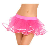Maxbell Seductive Elastic Waist 2 Layers Sheer Skirt Pink 7019
