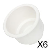 Maxbell 6xBoat Plastic White Recessed Cup Drink Holder for Marine Yacht Truck RV