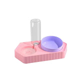 Dot Bowls with Water Dispenser Wet and Dry Food Bowls Set Pet Feeder Waterer double pink - Aladdin Shoppers