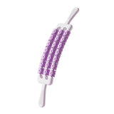 Maxbell Massage Roller Stick Workout Indoor Thighs Gym Three Rows 90 Degree Bendable Purple