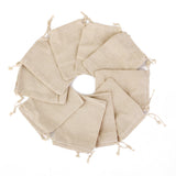 Maxbell 10x Small Linen Jute Sack Jewelry Pouch Drawstring Gift Bags Wedding Favour