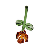 Maxbell Mini Glass Flower Small Home Decoration Ornament Gifts for Summer Table Home Brown