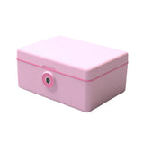 Maxbell Jewelry Box with Fingerprint Lock Jewelry Casket for Party Holidays Bathroom Double Layer Pink