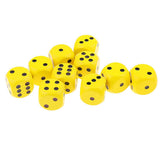 Maxbell 2x10x Wooden Dice D6 Six Sided Dotted Dice for Dungeons and Dragons Yellow