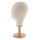 Maxbell 2pcs Canvas Block Mannequin Head Wig Hat Making Glasses Holder with Stand