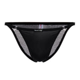 Maxbell 2 Pieces Mens Ice Silk Low Rise Briefs Underwear String Bikini Adjustable