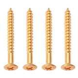 Maxbell 4 Pcs Golden Bridge Plate Mounting Screws Bolts for Stratocaste Elerctric Guitar Parts