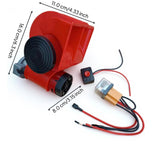 Super noisy Car Horn, 12/24V, Universal Fit, Waterproof, double Tone Red 12V with relay