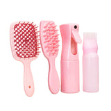 Maxbell Maxbell 4Pcs Portable Hair Brush Set Salon Hairdressing Styling Tool Salon Hair Comb Pink