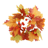 Maxbell Thanksgiving Candle Ring Artificial Maple Leaves Wreath for Harvest Cafe Bar