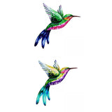 Maxbell 2x Hummingbird Wall Art Bird Wall Art Sculpture for Door Living Room Decor