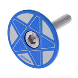 Maxbell Maxbell CNC Bicycle Road Mountain Bike 28.6mm Headset Stem Top Cap Blue Star