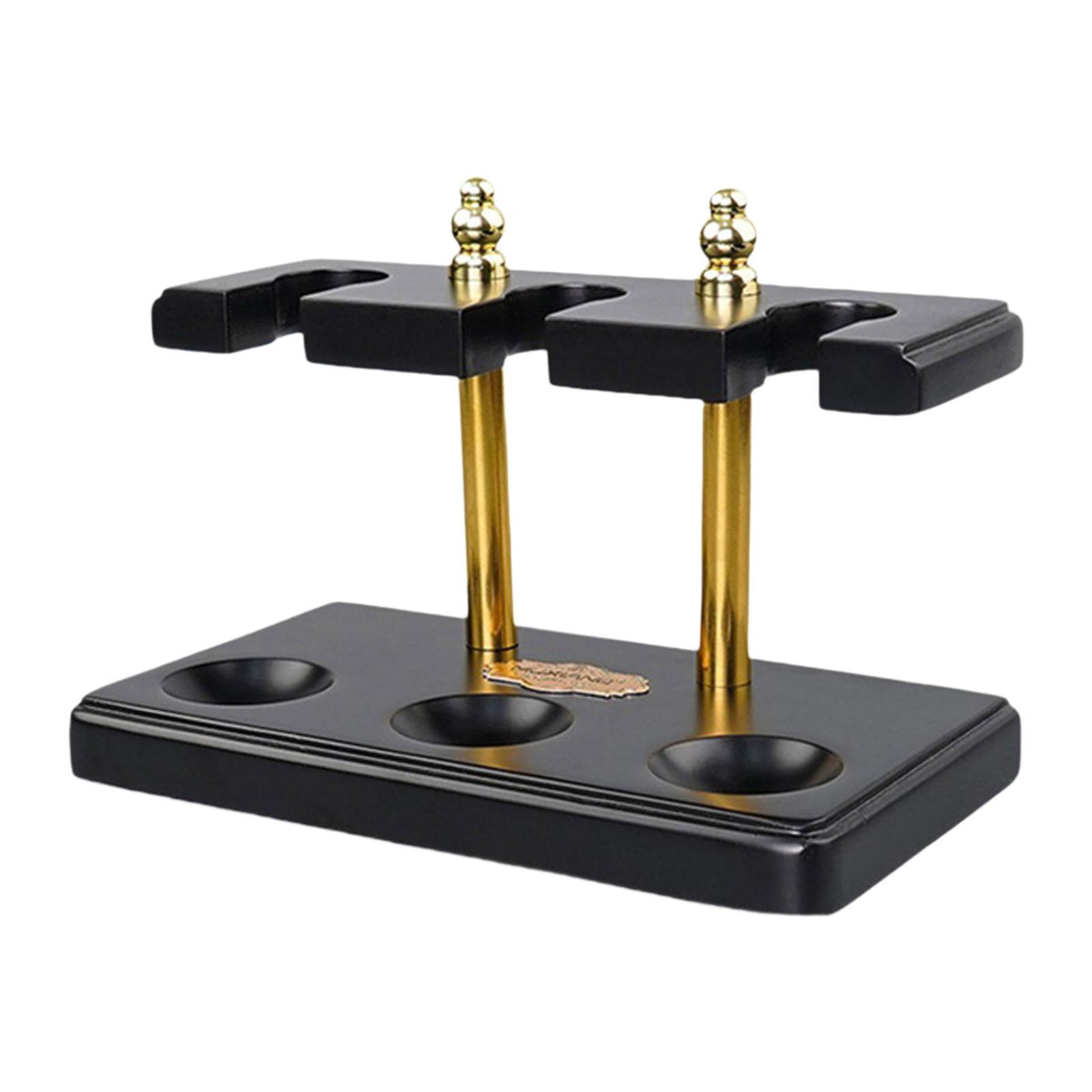 Maxbell Wooden Pipe Stand 3 Slot Handmade Accessories Solid Wood Organizer Pipe Rack black