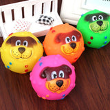 Maxbell Maxbell Cartoon Dog Vinyl Giggle Ball Tough Treat Training Chewing Toy Squeaky Ball