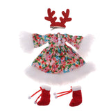 Maxbell Doll Christmas Outfit Plush Dress Shoes Suit for 12" Blythe Dolls Clothes #2