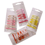 Maxbell Colored Hair Clips Girls Headwear Lady One-Word Hairpin Yellow Pink Red