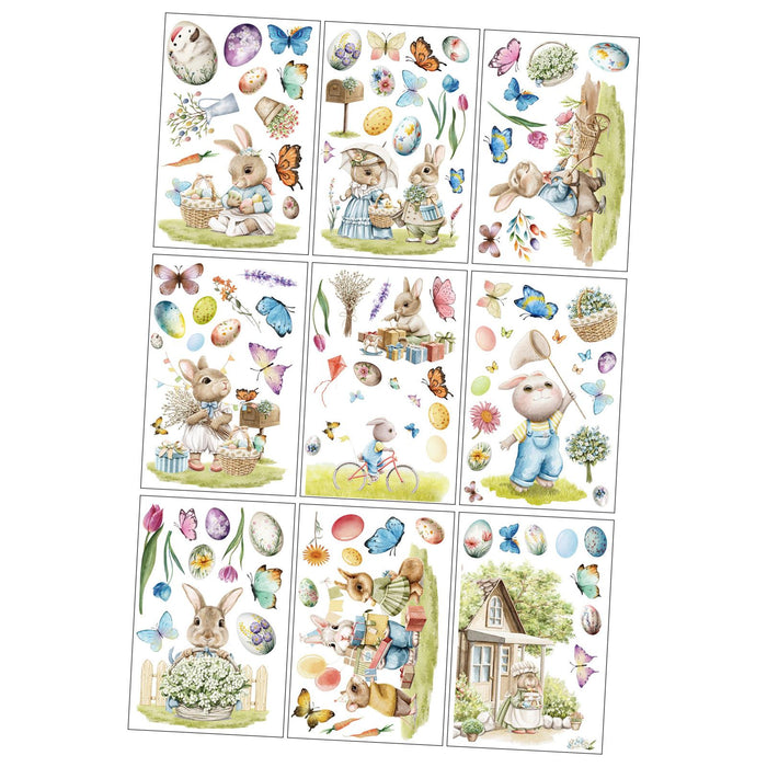 Maxbell Set of 9 Sheets Easter Window Decals Double Sided for Home Decor Accessories