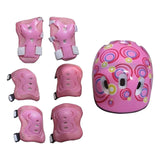 Kids Bike Helmet Set for Boy Girl Protective Gear for Roller Bike Skateboard Pink