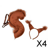 Maxbell 4xAnimal Tail Costume Kit Cosplay Hairband for Carnival Halloween Masquerade