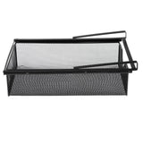 Maxbell Under Cabinet Hanging Drawer Metal Closet Organizer for Bathroom Living Room Black