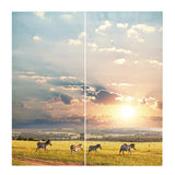 Maxbell Set of 2 Panels Digital Photo Printing 3D Curtains Aminals zebra - Aladdin Shoppers