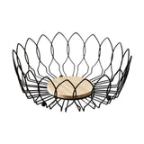 Maxbell Fruit Basket with Wood Base Stylish Practical Fruit Vegetable Storage Basket 25cmx9cm