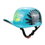 Maxbell Personal Motorcycle Half Helmet Open Face for Moped Street Bike Multipurpose Blue M