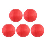 Maxbell Maxbell 5 Pieces 30cm DIY Chinese Round Paper Lanterns Decoration for Birthday Party Red