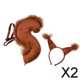Maxbell 2xAnimal Tail Costume Kit Cosplay Hairband for Carnival Halloween Masquerade