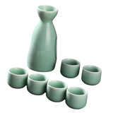 Maxbell Ceramic Sake Set Gifts Ornament Sake Drink for Tea Party Cupboard Restaurant Green