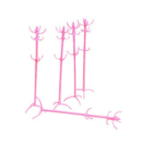 Maxbell 5pcs Dollhouse Furniture Clothes Tree Shocking for Pink
