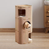 Maxbell 3 Storey Cat Bed Cave Covered Tunnel Condo Indoor Outdoor Cats Pet Cat House Camel