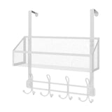Maxbell over The Door Storage Rack Back of Door Storage Organizer for Pantry Kitchen White Single Tier